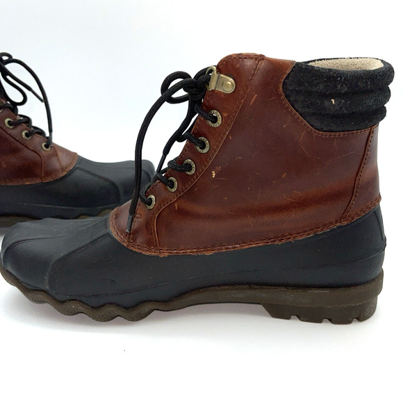 Sperry Boots Mens 9 Brown Black Waterproof Avenue Duck Lug Top Sider STS10548 main image 8